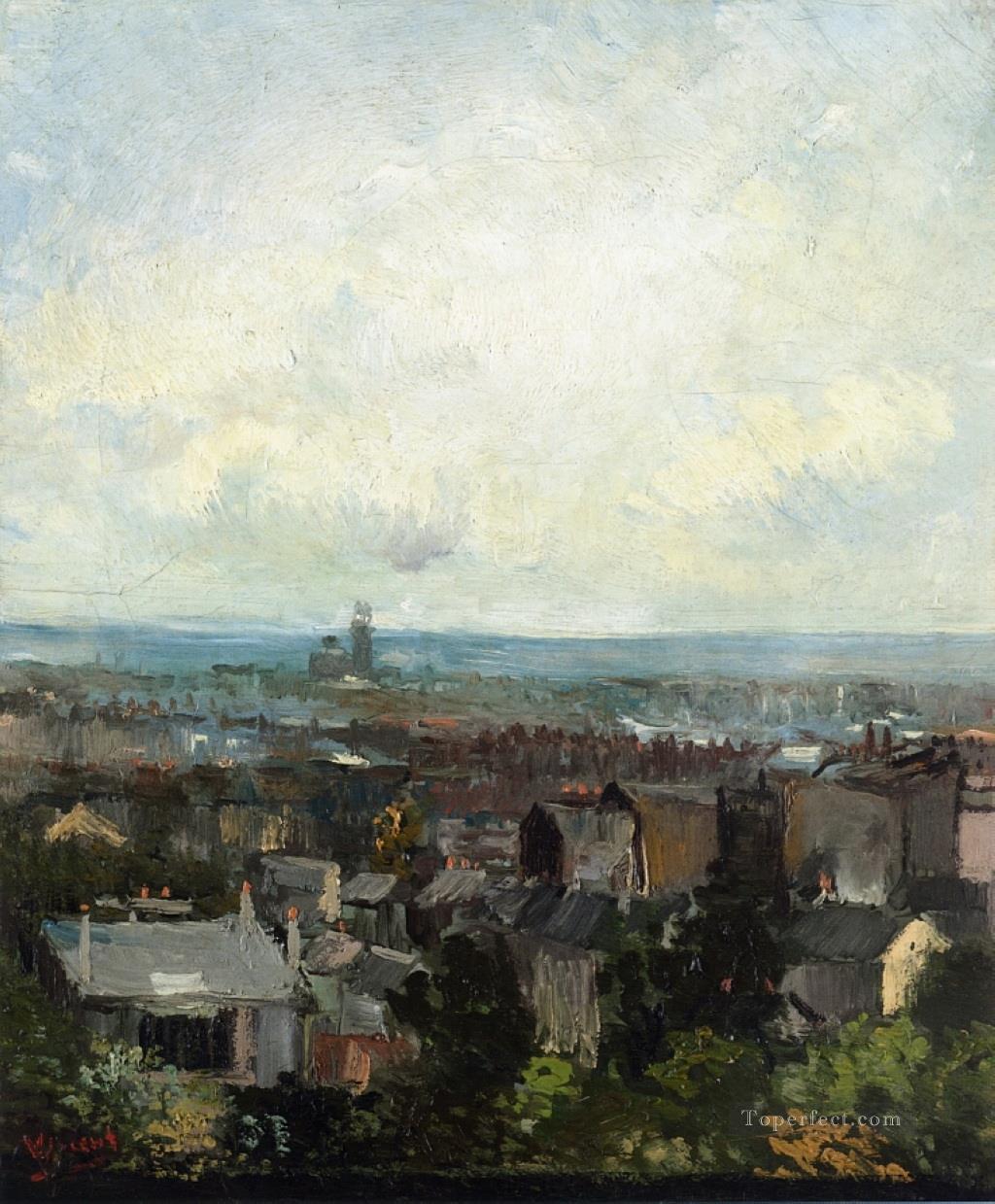 モンマルトル近くからのパリの眺め フィンセント・ファン・ゴッホ油絵